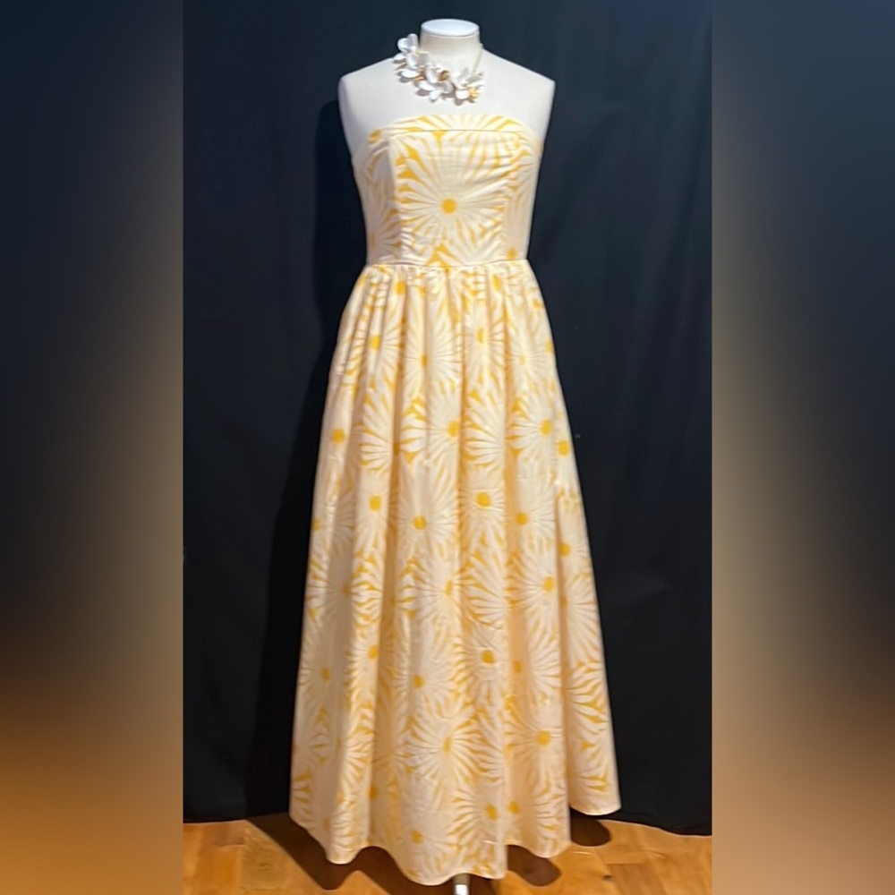 Flora Bea big floral cotton sateen maxi gown spaghetti straps are detachable-NWT - Picture 3 of 16